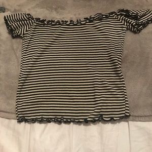 Striped Brandy Melville Off the Shoulder top